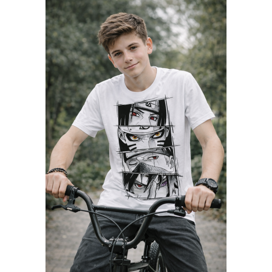 Μπλουζάκι Anime Naruto – Λευκό T-Shirt με Manga Σχέδιο