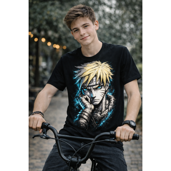 Μπλουζάκι Naruto Μαύρο – Anime T-Shirt με Εντυπωσιακό Σχέδιο